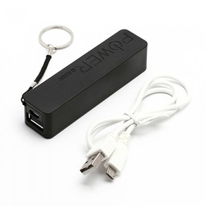 Портативный аккумулятор 2600ma + Фонарик + кабель micro usb черная