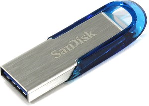 USB флешка 128Gb USB 3.0 Sandisk Ultra Flair, серебристый/синий (SDCZ73-128G-G46B)